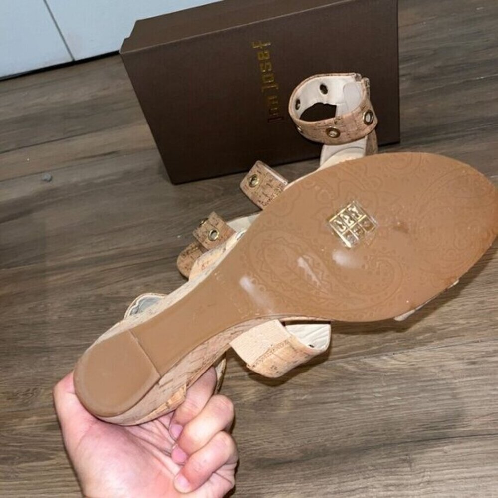 NWT ANTHROPOLOGIE Jon Josef Right Natural Cork Wedge Sandals 7 - Picture 4 of 5